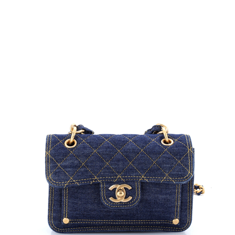 Chanel Medium Double You CC Flap Bag Quilted Denim